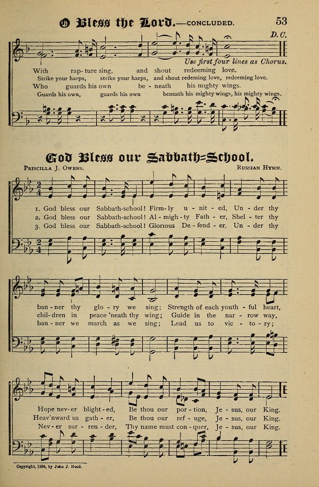 Living Hymns: for use in the Sabbath School, Christian Endeavor Meetings, the church & home page 53