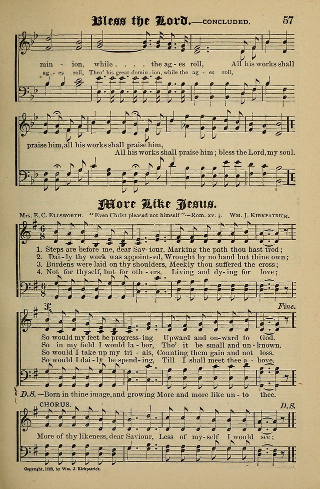 Living Hymns: for use in the Sabbath School, Christian Endeavor Meetings, the church & home page 57