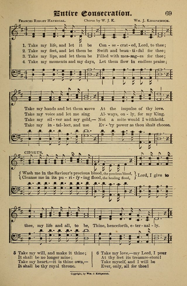 Living Hymns: for use in the Sabbath School, Christian Endeavor Meetings, the church & home page 69