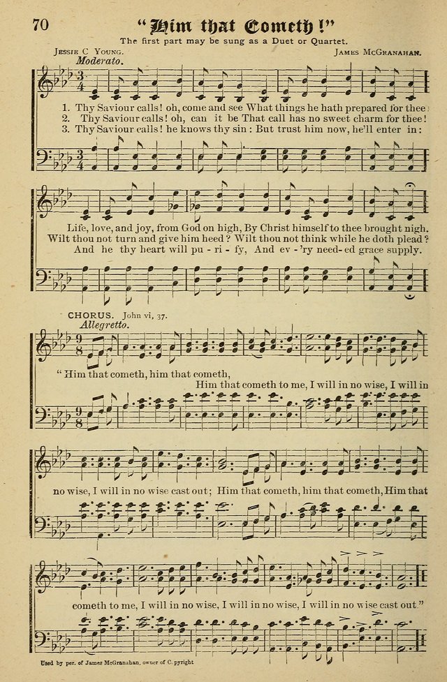 Living Hymns: for use in the Sabbath School, Christian Endeavor Meetings, the church & home page 70