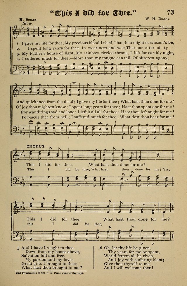 Living Hymns: for use in the Sabbath School, Christian Endeavor Meetings, the church & home page 73