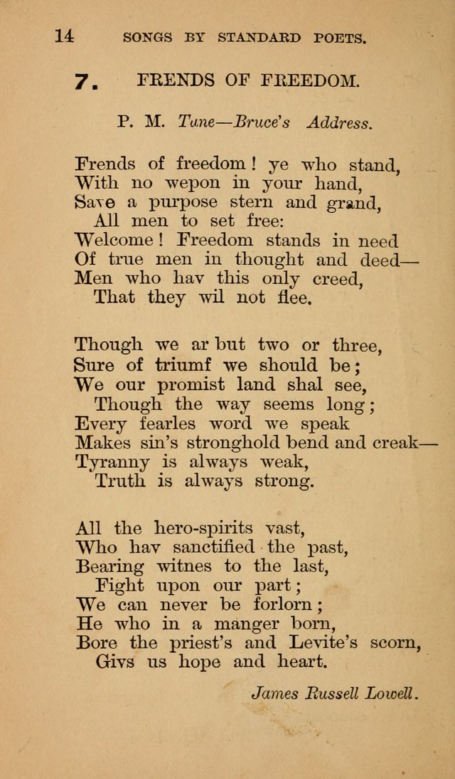 The Liberal Hymn Book: a collection of liberal songs adapted to popular tunes. For use in liberal leagues and other meetings, and in liberal homes page 14