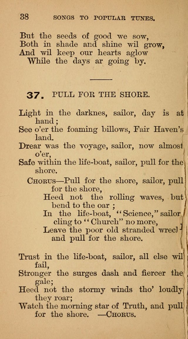 The Liberal Hymn Book: a collection of liberal songs adapted to popular tunes. For use in liberal leagues and other meetings, and in liberal homes page 38