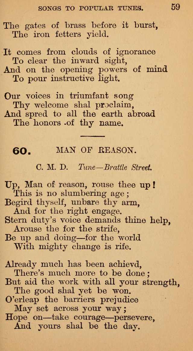 The Liberal Hymn Book: a collection of liberal songs adapted to popular tunes. For use in liberal leagues and other meetings, and in liberal homes page 63