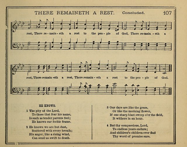 Light and Life: a collection of new hymns and tunes for sunday schools, prayer meetings, praise meetings and revival meetings page 107