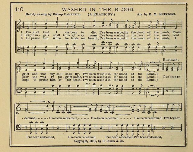 Light and Life: a collection of new hymns and tunes for sunday schools, prayer meetings, praise meetings and revival meetings page 110