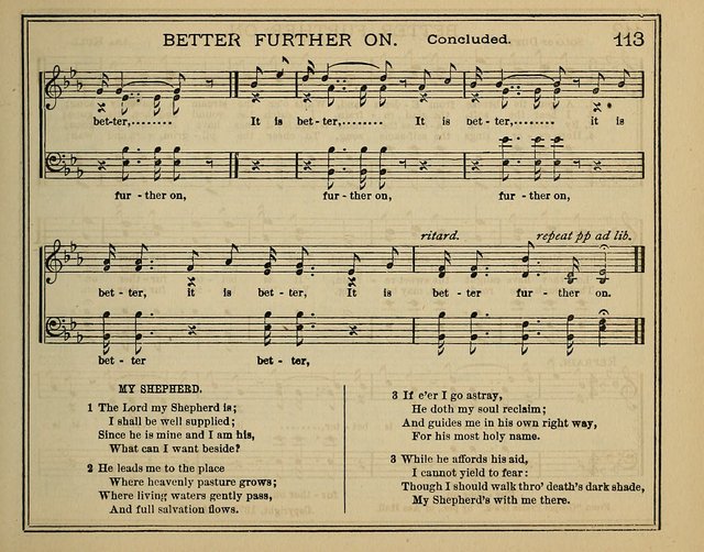 Light and Life: a collection of new hymns and tunes for sunday schools, prayer meetings, praise meetings and revival meetings page 113