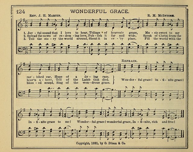 Light and Life: a collection of new hymns and tunes for sunday schools, prayer meetings, praise meetings and revival meetings page 124