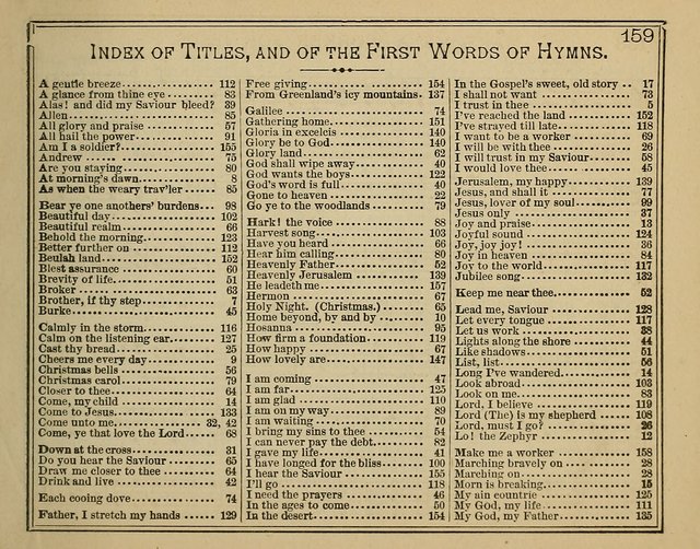 Light and Life: a collection of new hymns and tunes for sunday schools, prayer meetings, praise meetings and revival meetings page 159