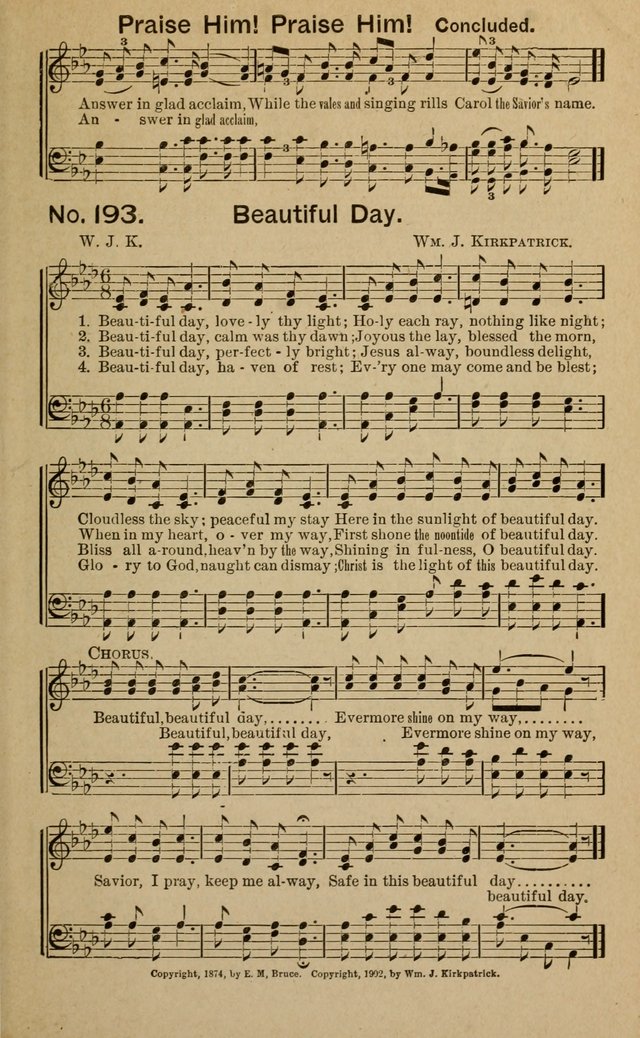 Light and Life Songs: adapted especially to sunday schools, prayer meetings and other social services page 193