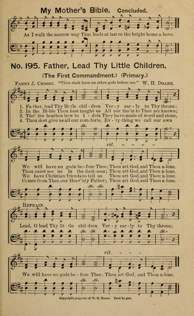 Light and Life Songs: adapted especially to sunday schools, prayer meetings and other social services page 195