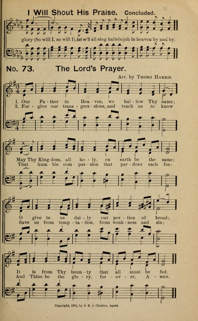 Light and Life Songs: adapted especially to sunday schools, prayer meetings and other social services page 73