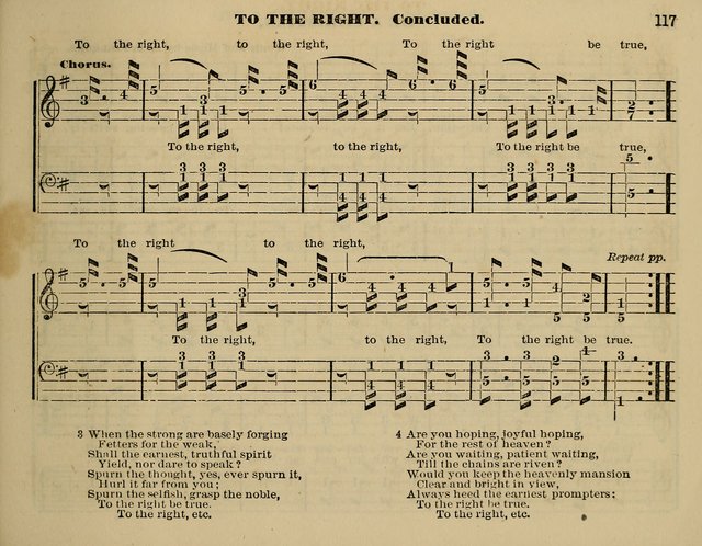 The Little Minstrel: a collection of songs and music, with lessons of instruction, mathematically arranged plan of notation page 117