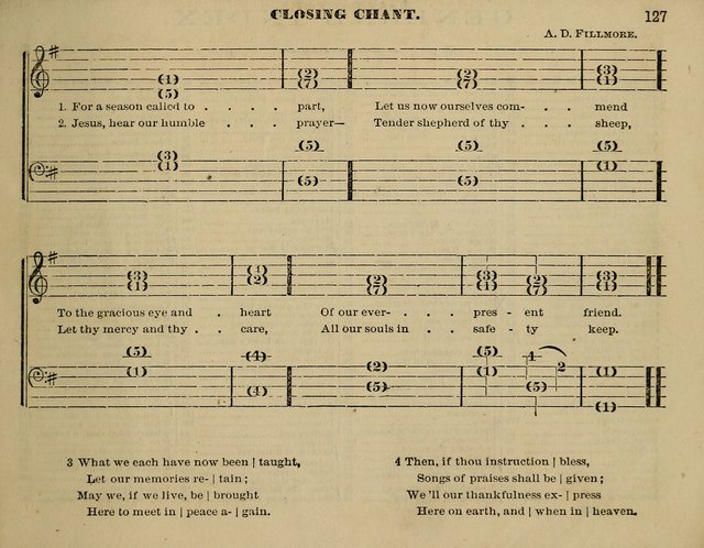 The Little Minstrel: a collection of songs and music, with lessons of instruction, mathematically arranged plan of notation page 127