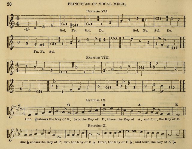 The Little Minstrel: a collection of songs and music, with lessons of instruction, mathematically arranged plan of notation page 20