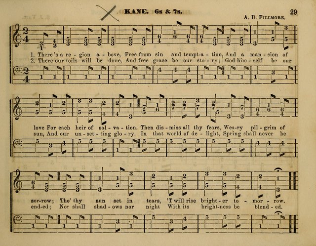 The Little Minstrel: a collection of songs and music, with lessons of instruction, mathematically arranged plan of notation page 29