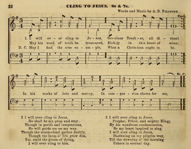 The Little Minstrel: a collection of songs and music, with lessons of instruction, mathematically arranged plan of notation page 32