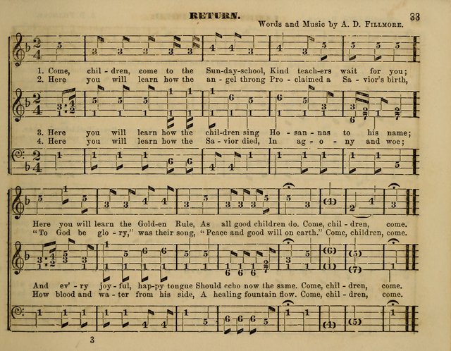 The Little Minstrel: a collection of songs and music, with lessons of instruction, mathematically arranged plan of notation page 33