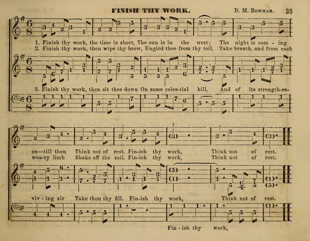 The Little Minstrel: a collection of songs and music, with lessons of instruction, mathematically arranged plan of notation page 35