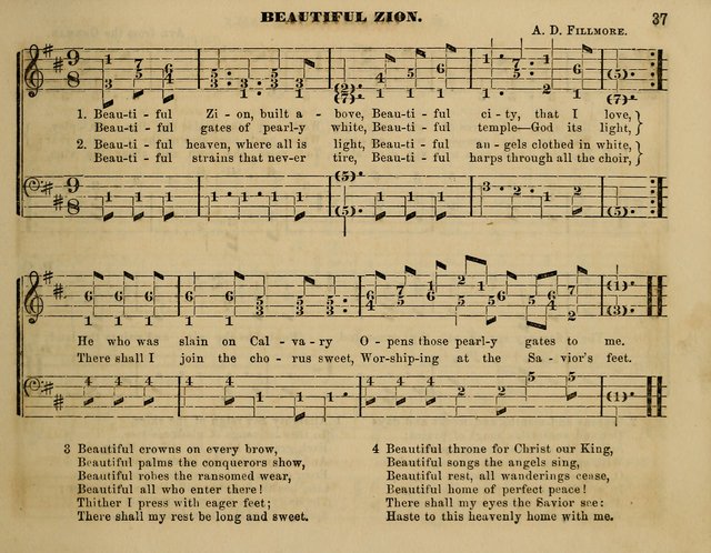 The Little Minstrel: a collection of songs and music, with lessons of instruction, mathematically arranged plan of notation page 37