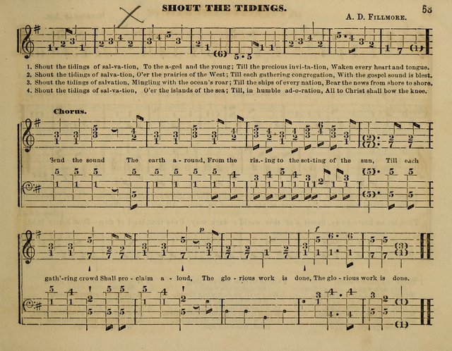 The Little Minstrel: a collection of songs and music, with lessons of instruction, mathematically arranged plan of notation page 53