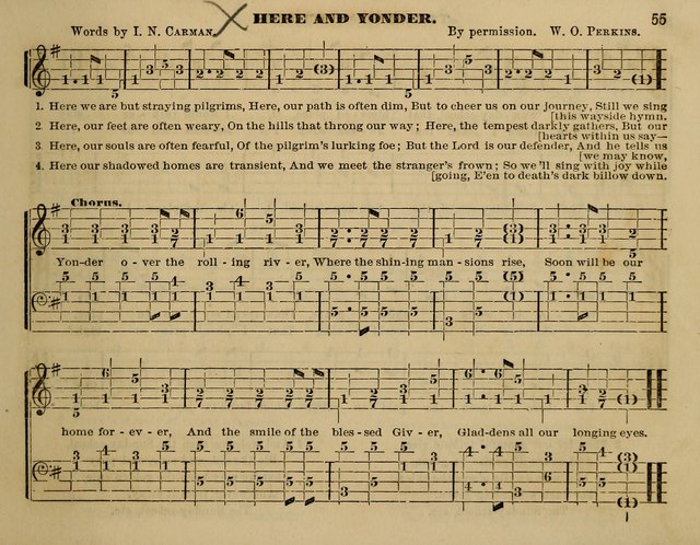 The Little Minstrel: a collection of songs and music, with lessons of instruction, mathematically arranged plan of notation page 55