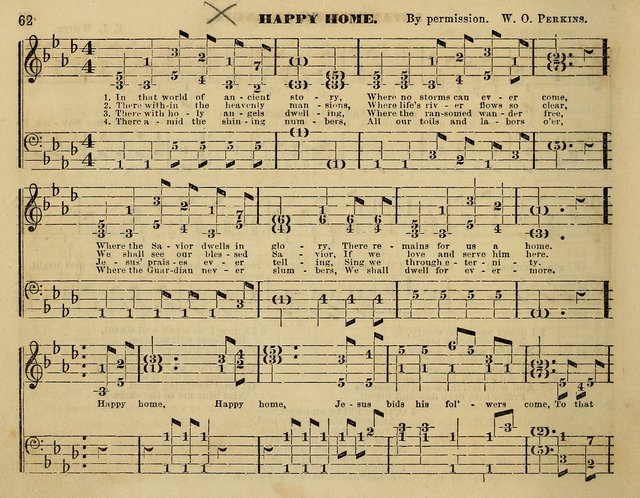 The Little Minstrel: a collection of songs and music, with lessons of instruction, mathematically arranged plan of notation page 62