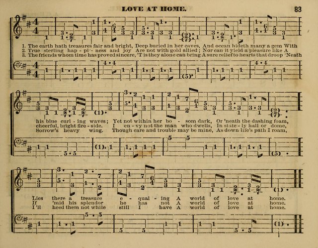 The Little Minstrel: a collection of songs and music, with lessons of instruction, mathematically arranged plan of notation page 83