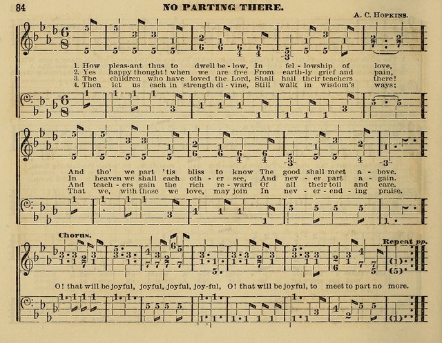 The Little Minstrel: a collection of songs and music, with lessons of instruction, mathematically arranged plan of notation page 84