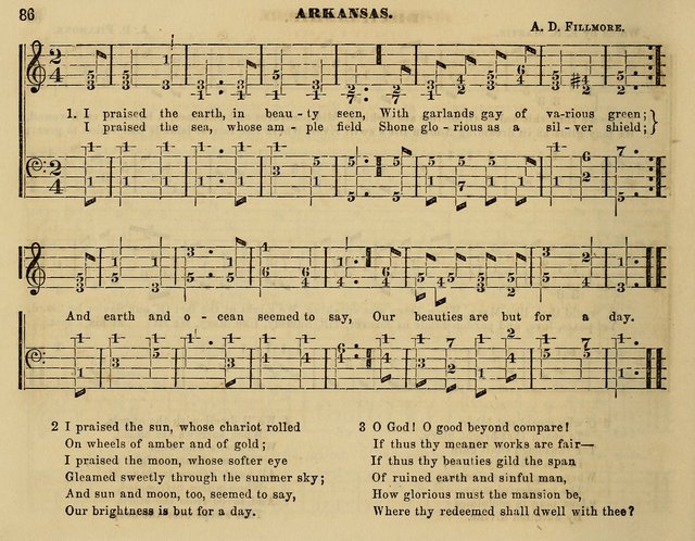 The Little Minstrel: a collection of songs and music, with lessons of instruction, mathematically arranged plan of notation page 86