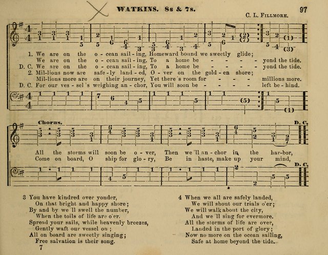 The Little Minstrel: a collection of songs and music, with lessons of instruction, mathematically arranged plan of notation page 97