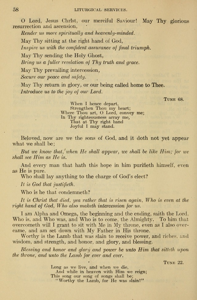 The Liturgy and the Offices of Worship and Hymns of the American Province of the Unitas Fratrum, or the Moravian Church page 58