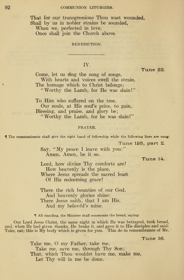 The Liturgy and the Offices of Worship and Hymns of the American Province of the Unitas Fratrum, or the Moravian Church page 92