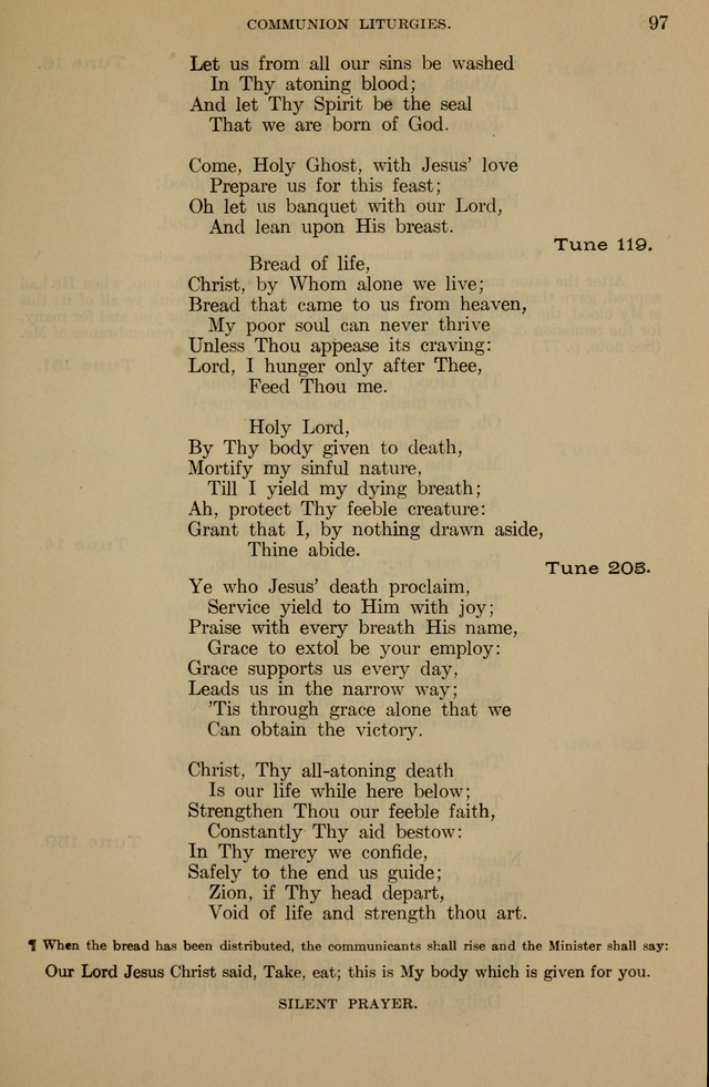 The Liturgy and the Offices of Worship and Hymns of the American Province of the Unitas Fratrum, or the Moravian Church page 97