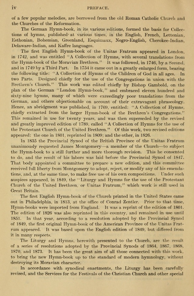 The Liturgy and the Offices of Worship and Hymns of the American Province of the Unitas Fratrum, or the Moravian Church page x