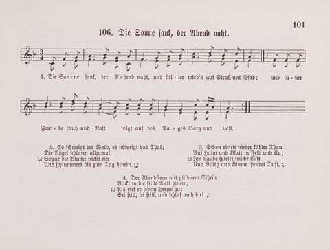 Lieder-Perlen: Eine Sammlung von Liedern geistlichen und gemischten Inhalts, theils in deutscher, theils in englischer Sprache, nebt einer Anzahl Spiellieder, ein-, zwei- und dreistimmig (mit Anhang) page 101