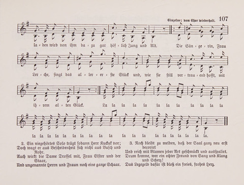 Lieder-Perlen: Eine Sammlung von Liedern geistlichen und gemischten Inhalts, theils in deutscher, theils in englischer Sprache, nebt einer Anzahl Spiellieder, ein-, zwei- und dreistimmig (mit Anhang) page 107
