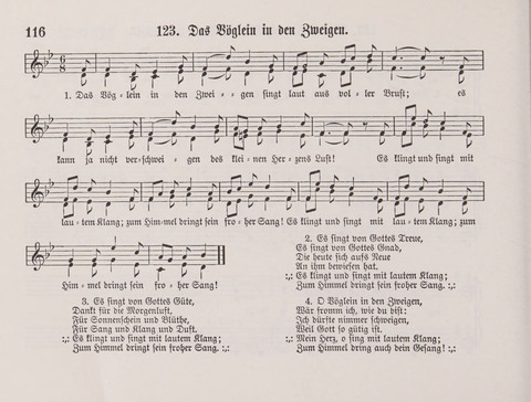 Lieder-Perlen: Eine Sammlung von Liedern geistlichen und gemischten Inhalts, theils in deutscher, theils in englischer Sprache, nebt einer Anzahl Spiellieder, ein-, zwei- und dreistimmig (mit Anhang) page 116