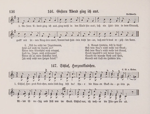 Lieder-Perlen: Eine Sammlung von Liedern geistlichen und gemischten Inhalts, theils in deutscher, theils in englischer Sprache, nebt einer Anzahl Spiellieder, ein-, zwei- und dreistimmig (mit Anhang) page 136