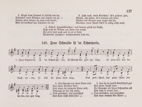 Lieder-Perlen: Eine Sammlung von Liedern geistlichen und gemischten Inhalts, theils in deutscher, theils in englischer Sprache, nebt einer Anzahl Spiellieder, ein-, zwei- und dreistimmig (mit Anhang) page 137