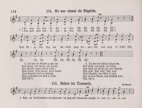 Lieder-Perlen: Eine Sammlung von Liedern geistlichen und gemischten Inhalts, theils in deutscher, theils in englischer Sprache, nebt einer Anzahl Spiellieder, ein-, zwei- und dreistimmig (mit Anhang) page 144