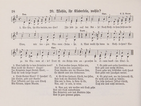 Lieder-Perlen: Eine Sammlung von Liedern geistlichen und gemischten Inhalts, theils in deutscher, theils in englischer Sprache, nebt einer Anzahl Spiellieder, ein-, zwei- und dreistimmig (mit Anhang) page 18