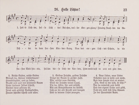 Lieder-Perlen: Eine Sammlung von Liedern geistlichen und gemischten Inhalts, theils in deutscher, theils in englischer Sprache, nebt einer Anzahl Spiellieder, ein-, zwei- und dreistimmig (mit Anhang) page 23