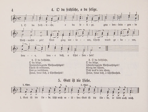 Lieder-Perlen: Eine Sammlung von Liedern geistlichen und gemischten Inhalts, theils in deutscher, theils in englischer Sprache, nebt einer Anzahl Spiellieder, ein-, zwei- und dreistimmig (mit Anhang) page 4