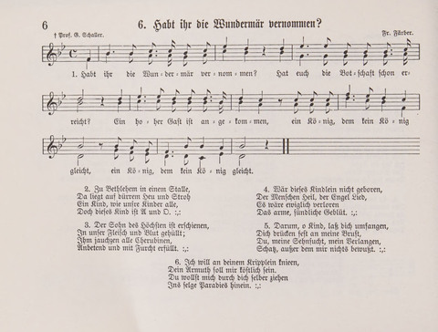 Lieder-Perlen: Eine Sammlung von Liedern geistlichen und gemischten Inhalts, theils in deutscher, theils in englischer Sprache, nebt einer Anzahl Spiellieder, ein-, zwei- und dreistimmig (mit Anhang) page 6