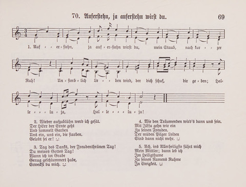 Lieder-Perlen: Eine Sammlung von Liedern geistlichen und gemischten Inhalts, theils in deutscher, theils in englischer Sprache, nebt einer Anzahl Spiellieder, ein-, zwei- und dreistimmig (mit Anhang) page 69