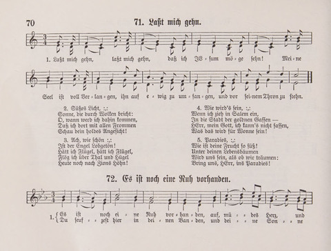 Lieder-Perlen: Eine Sammlung von Liedern geistlichen und gemischten Inhalts, theils in deutscher, theils in englischer Sprache, nebt einer Anzahl Spiellieder, ein-, zwei- und dreistimmig (mit Anhang) page 70