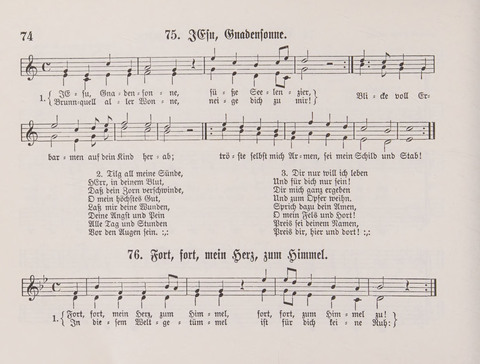 Lieder-Perlen: Eine Sammlung von Liedern geistlichen und gemischten Inhalts, theils in deutscher, theils in englischer Sprache, nebt einer Anzahl Spiellieder, ein-, zwei- und dreistimmig (mit Anhang) page 74