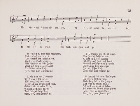 Lieder-Perlen: Eine Sammlung von Liedern geistlichen und gemischten Inhalts, theils in deutscher, theils in englischer Sprache, nebt einer Anzahl Spiellieder, ein-, zwei- und dreistimmig (mit Anhang) page 75