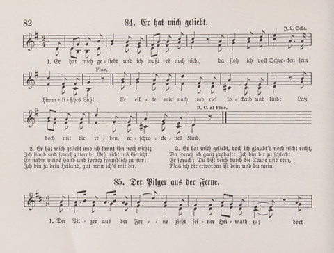 Lieder-Perlen: Eine Sammlung von Liedern geistlichen und gemischten Inhalts, theils in deutscher, theils in englischer Sprache, nebt einer Anzahl Spiellieder, ein-, zwei- und dreistimmig (mit Anhang) page 82